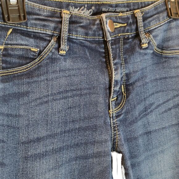 Mossimo Womens Size 4 Blue Solid Skinny Jeggings Jeans - Picture 3 of 11